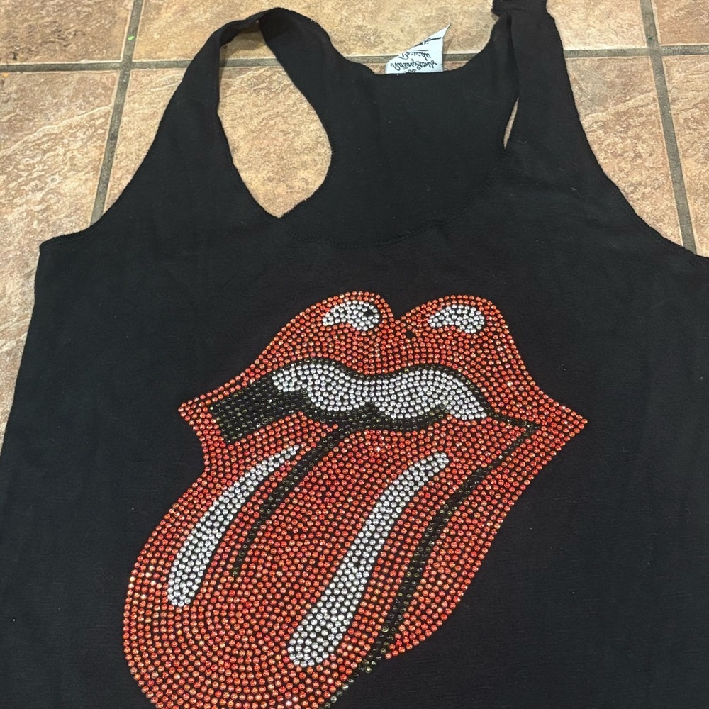 Rolling stone Tank Top with Red and White Graphic